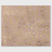 Luxe Glam Gold Pink Leopard-printer Cadeaupapier (Vlak)