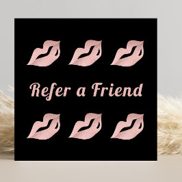 Luxe Glam Gold Roos Lips & Black Referral Kaart Afsprakenkaartje