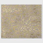 Luxe Glam Gold Taupe Leopard-printer Cadeaupapier (Vlak)