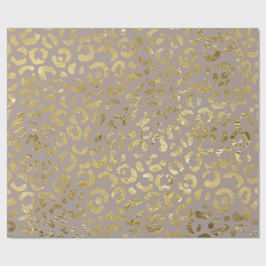 Luxe Glam Gold Taupe Leopard-printer Cadeaupapier (Vlak)