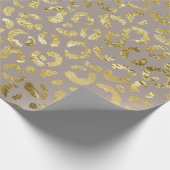 Luxe Glam Gold Taupe Leopard-printer Cadeaupapier (Hoek)