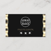 Luxe Glam Gold-zwarte mousserende diamant met Logo Visitekaartje (Voorkant)
