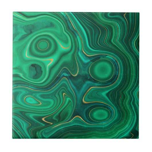 Luxe Glam Green Yellow Abstract Patroon Tegeltje (Voorkant)