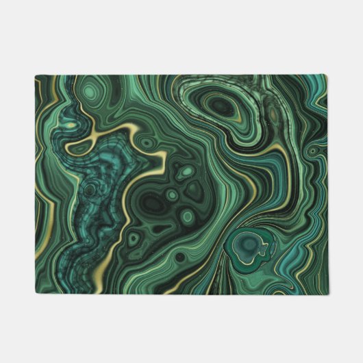 Luxe glam groene kleurrijke abstracte patroon deurmat (Voorkant)