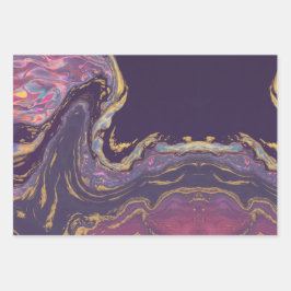 Luxe Glam iriserende Marmeren Wervels Gift Wrap Se Inpakpapier Vel