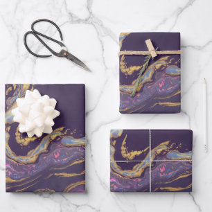 Luxe Glam iriserende Marmeren Wervels Gift Wrap Se Inpakpapier Vel
