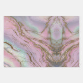 Luxe Glam iriserende Marmeren Wervels Gift Wrap Se Inpakpapier Vel (Voorkant 2)