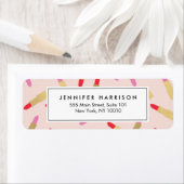 Luxe glam lipstick patroon op roze Makeup artiest Etiket (Insitu)