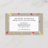 Luxe Glam Lipstick Patroon op Taupe Visitekaartje (Achterkant)