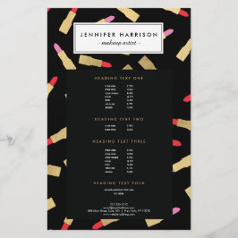 Luxe glam lipstick patroon op zwarte makreel flyer