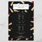 Luxe glam lipstick patroon op zwarte makreel flyer (Voorkant)