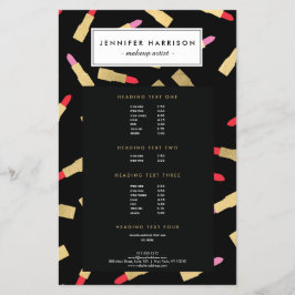 Luxe glam lipstick patroon op zwarte makreel flyer