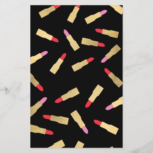 Luxe glam lipstick patroon op zwarte makreel flyer (Achterkant)
