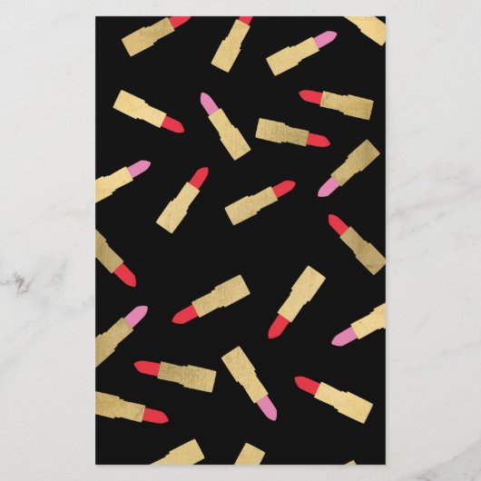 Luxe Glam Lipstick Pattern Makeup Artist Flyer (Achterkant)