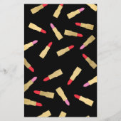 Luxe Glam Lipstick Pattern Makeup Artist Flyer (Achterkant)