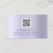 Luxe Glam Paarse QR Code Mode Trendy Modern Visitekaartje (Achterkant)