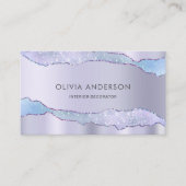 Luxe Glam Paarse QR Code Mode Trendy Modern Visitekaartje (Voorkant)