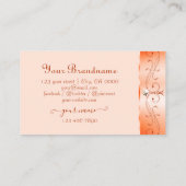 Luxe Glam Peach  Sparkling Jewels Monogram Visitekaartje (Achterkant)