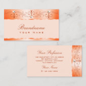 Luxe Glam Peach  Sparkling Jewels Ornamenten Visitekaartje (Voorkant / Achterkant)