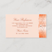 Luxe Glam Peach  Sparkling Jewels Ornamenten Visitekaartje (Achterkant)