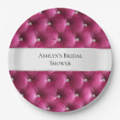 Luxe Glam Pink Faux Velvet Papieren Bordje (Voorkant)