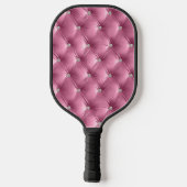 Luxe Glam Pink Faux Velvet Pickleball Paddle (Achterkant)