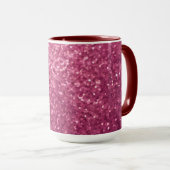 Luxe Glam Pink Glitter Maroon Combo Mok (Voorkant rechts)