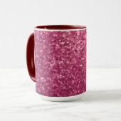 Luxe Glam Pink Glitter Maroon Combo Mok (Voorkant links)