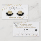 *~* Luxe Glam QR LOGO Gold Eyes Loyalty Visitekaartje (Voorkant / Achterkant)