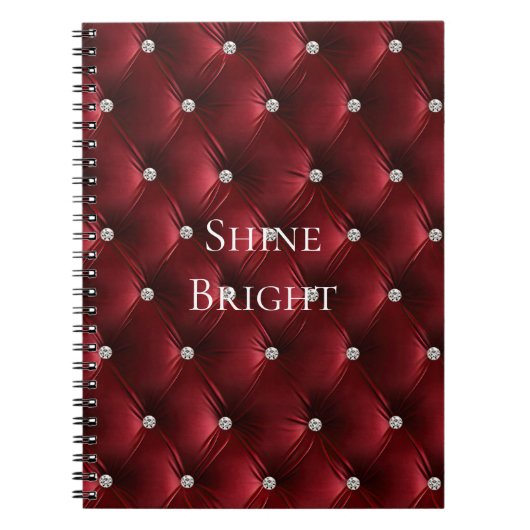 Luxe Glam Red Faux Velvet Notitieboek (Voorkant)