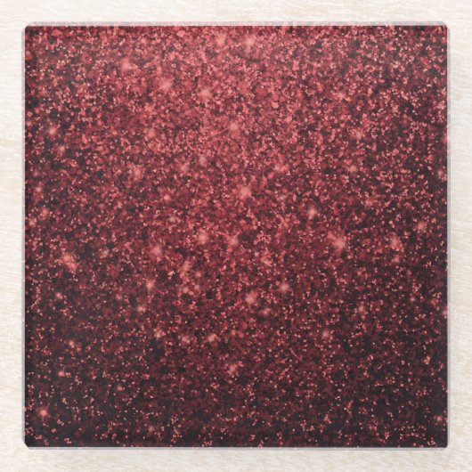 Luxe Glam Red Glitter Onderzetter (Voorkant)