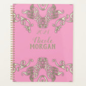 Luxe Glam Romantisch Chic Roze en Goud 2024 Planner (Voorkant)