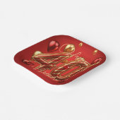 Luxe Glam rood en goud 40e verjaardag Papieren Bordje (Gebogen)