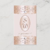 Luxe Glam Roos Gold Ornamenten Initiaal Visitekaartje (Voorkant)