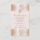 Luxe Glam Roos Gold Ornamenten Monogram afbeeldin Visitekaartje (Achterkant)