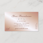 Luxe Glam Roos Gold Sparking Diamonds Monogram Visitekaartje (Achterkant)