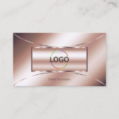 Luxe Glam Roos Golden met Logo en foto Stijlvol Visitekaartje (Voorkant)