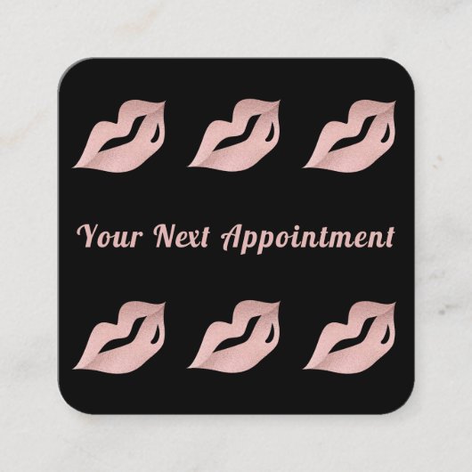 Luxe Glam Roos Goud & Zwart Make-up Artist Afsprakenkaartje (Voorkant)