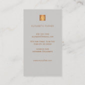 Luxe glam roos gouden marmer monogram designer visitekaartje (Achterkant)