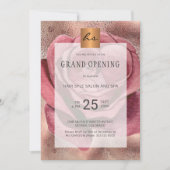 Luxe glam roos schoonheidssalon grand opening kaart (Voorkant)