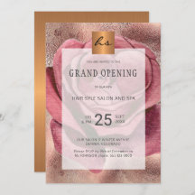 Luxe glam roos schoonheidssalon grand opening