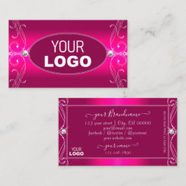 Luxe Glam Roze  mousserende diamanten met Logo Visitekaartje