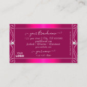 Luxe Glam Roze  mousserende diamanten met Logo Visitekaartje (Achterkant)