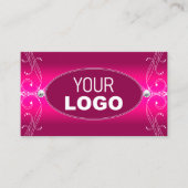 Luxe Glam Roze  mousserende diamanten met Logo Visitekaartje (Voorkant)