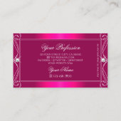 Luxe Glam Roze  mousserende diamanten Ornamenten Visitekaartje (Achterkant)