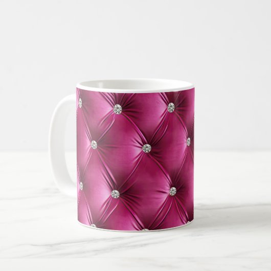 Luxe Glam Roze Nepfluweel Koffiemok (Voorkant links)