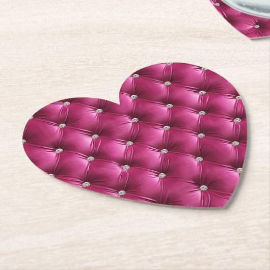 Luxe Glam Roze Nepfluwelen Kartonnen Onderzetters (Gekanteld)