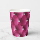 Luxe Glam Roze Nepfluwelen Stof Papieren Bekers (Links)