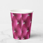 Luxe Glam Roze Nepfluwelen Stof Papieren Bekers (Rechts)