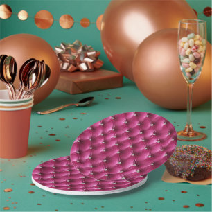 Luxe Glam Roze Nepfluwelen Stof Papieren Bordje
